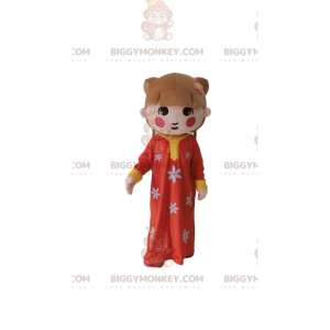 Asian girl BIGGYMONKEY™ mascot costume, traditional girl