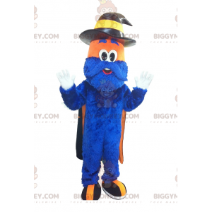 Disfraz de mascota BIGGYMONKEY™ de hombre peludo azul y naranja