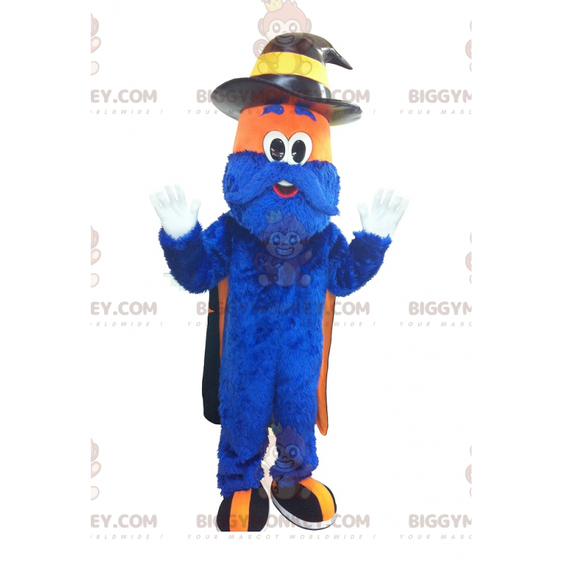 Blue and Orange Hairy Man BIGGYMONKEY™ Mascot Costume -