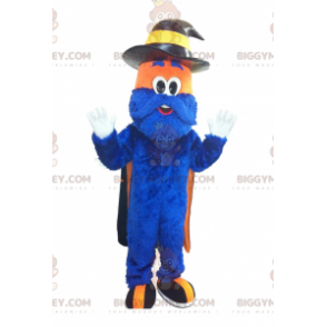 Blue and Orange Hairy Man BIGGYMONKEY™ Mascot Costume -