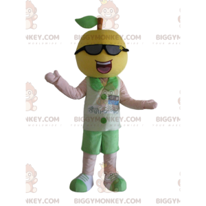 Costume da mascotte BIGGYMONKEY™ limone con occhiali da sole