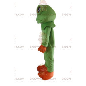 Costume de mascotte BIGGYMONKEY™ de grenouille verte et orange