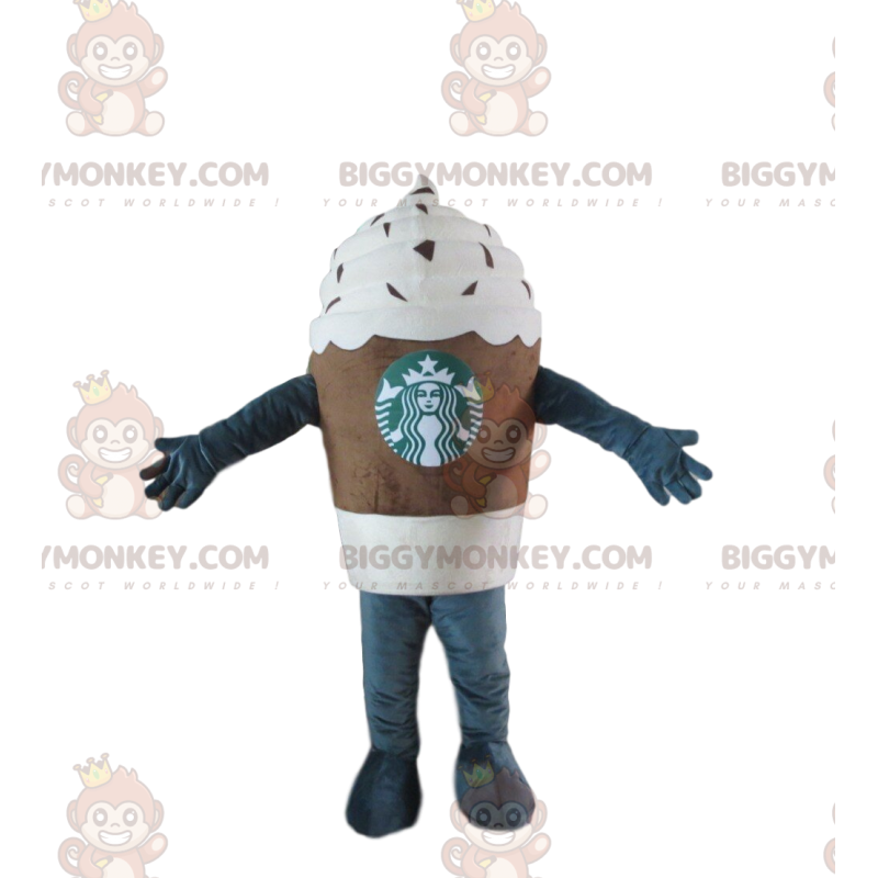 Starbucks ijskoffie BIGGYMONKEY™ mascotte kostuum, ijskoffie Starbucks ijskoffie BIGGYMONKEY™ mascotte kostuum, ijskoffie