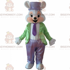 Κομψό κοστούμι με μασκότ White Rabbit BIGGYMONKEY™ - Μασκότ κουνελιού - BIGGYMONKEY_09995 - BiggyMonkey.com