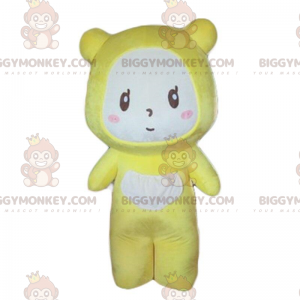 BIGGYMONKEY™ Baby Yellow Bear Maskotdräkt med Panda Pyjamas -