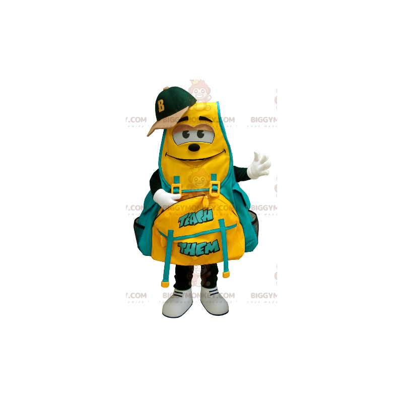 Yellow and Green Backpack BIGGYMONKEY™ Mascot Costume -