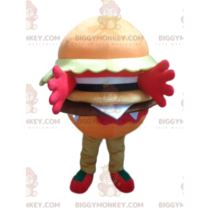 Costume de mascotte BIGGYMONKEY™ de hamburger orange, costume