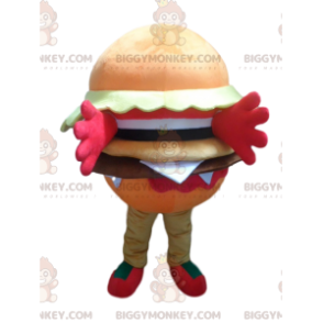 Costume de mascotte BIGGYMONKEY™ de hamburger orange, costume