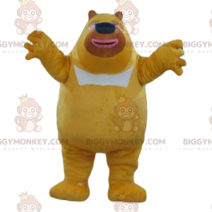 Großer gelber und weißer Bär BIGGYMONKEY™ Maskottchen-Kostüm