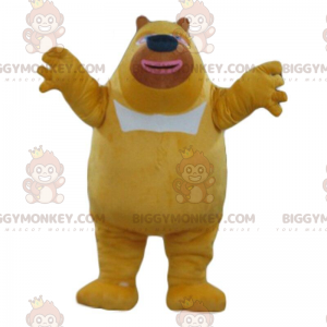 Iso keltainen ja valkoinen karhu BIGGYMONKEY™ maskottiasu