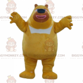 Großer gelber und weißer Bär BIGGYMONKEY™ Maskottchen-Kostüm