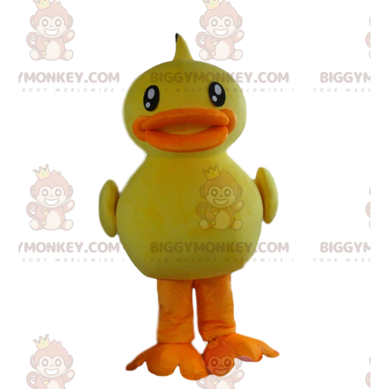 BIGGYMONKEY™ maskotdräkt stor gul och orange anka BIGGYMONKEY™ maskotdräkt stor gul och orange anka