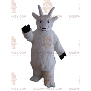 Costume de mascotte BIGGYMONKEY™ de chèvre blanche, costume de