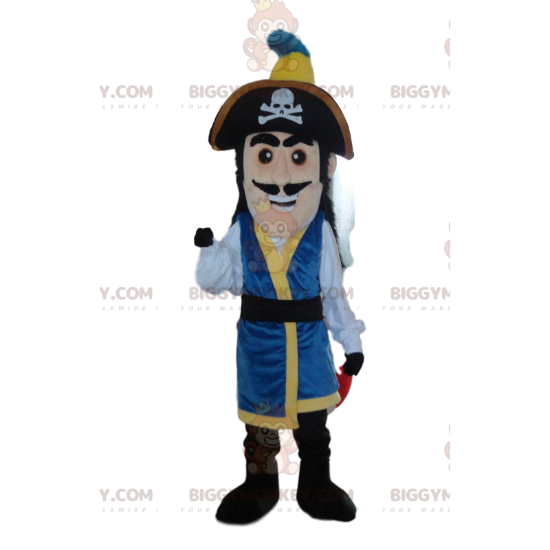 Pirat BIGGYMONKEY™ Maskottchen Kostüm, Piratenkapitän Kostüm -
