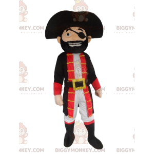 Pirat BIGGYMONKEY™ maskot kostume, pirat kaptajn kostume -