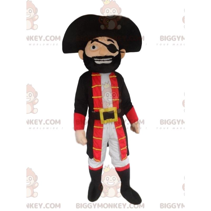 Pirate BIGGYMONKEY™ maskottiasu, merirosvokapteeniasu -