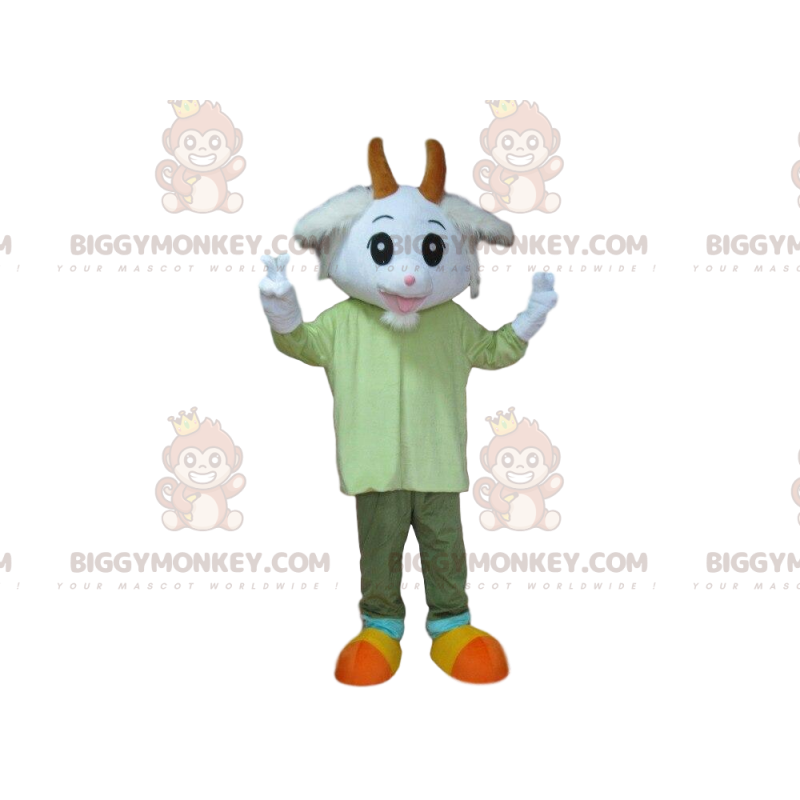 Kostium maskotki białej kozy BIGGYMONKEY™, kostium kozy, Baran Kostium maskotki białej kozy BIGGYMONKEY™, kostium kozy, Baran