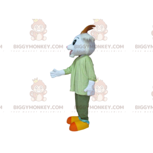 BIGGYMONKEY™ Disfraz de mascota de cabra blanca, disfraz de