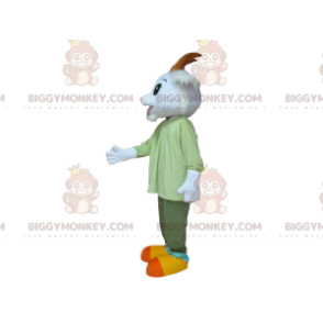 BIGGYMONKEY™ valkoisen vuohen maskottiasu, vuohenasu, Oinas -