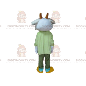 BIGGYMONKEY™ White Goat Mascot Costume, Goat Costume, Aries -