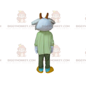 BIGGYMONKEY™ Disfraz de mascota de cabra blanca, disfraz de