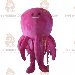 BIGGYMONKEY™ jätteleende rosa bläckfiskmaskotdräkt