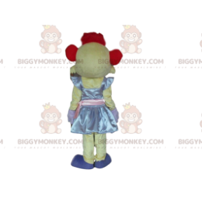 Mouse BIGGYMONKEY™ Mascot Costume with Dress and Red Hair -