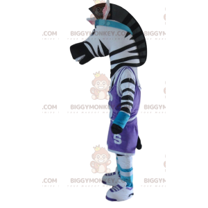 BIGGYMONKEY™ mascot costume of zebra in sportswear, sports
