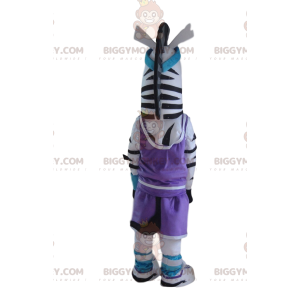 Traje de mascote BIGGYMONKEY™ de zebra em roupas esportivas