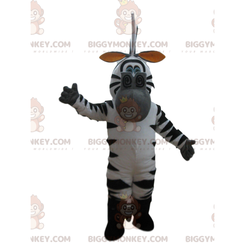 Kostým maskota BIGGYMONKEY™ Martyho, slavné zebry z animovaného Kostým maskota BIGGYMONKEY™ Martyho, slavné zebry z animovaného