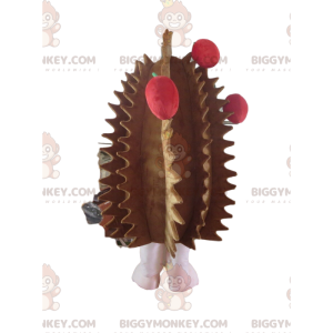 Brown and Pink Hedgehog with Apples BIGGYMONKEY™ Mascot Costume