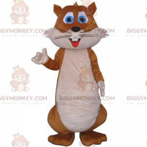 Traje de mascote BIGGYMONKEY™ esquilo marrom e branco, fantasia