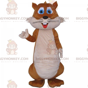 Στολή μασκότ BIGGYMONKEY™ καφέ και λευκός σκίουρος, στολή του