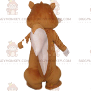 Στολή μασκότ BIGGYMONKEY™ καφέ και λευκός σκίουρος, στολή του