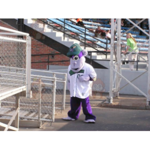 Purple Monkey BIGGYMONKEY™ maskotkostume med kasket -