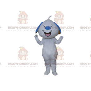 BIGGYMONKEY™ Smiling White and Blue Dog Mascot Costume, Giant
