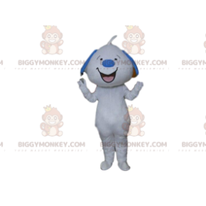 BIGGYMONKEY™ Smiling White and Blue Dog Mascot Costume, Giant Plush Dog - Dog mascots - BIGGYMONKEY_010027 - BiggyMonkey.com