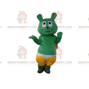 Green monster BIGGYMONKEY™ mascot costume with shorts, green