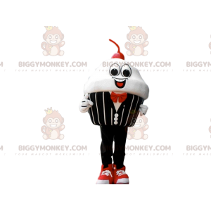 BIGGYMONKEY™ mascottekostuum roomtaart met een kers, elegant