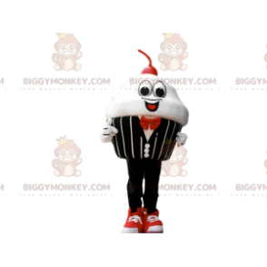 Κέικ κρέμας μασκότ BIGGYMONKEY™ με κεράσι, κομψό κοστούμι -