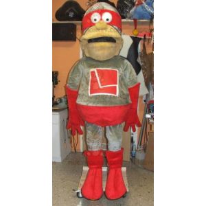 Costume de mascotte BIGGYMONKEY™ de super-héros gris et rouge -