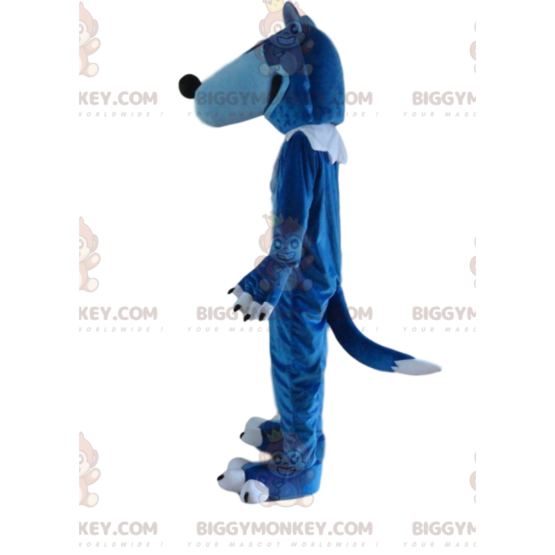 Blå og hvid ulv BIGGYMONKEY™ maskot kostume, kæmpe ulv kostume Blå og hvid ulv BIGGYMONKEY™ maskot kostume, kæmpe ulv kostume