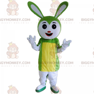 Kostým maskota BIGGYMONKEY™ bílého a zeleného králíka, kostým
