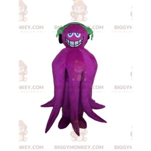 Kostým s usměvavou fialovou chobotnicí a maskotem BIGGYMONKEY™