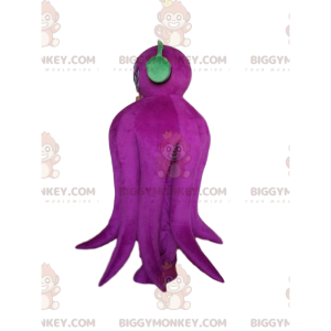 BIGGYMONKEY™ Χαμογελώντας μωβ μασκότ χταποδιού κοστούμι με