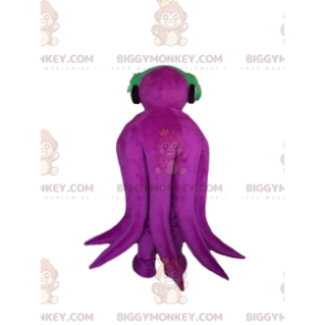 BIGGYMONKEY™ Χαμογελώντας μωβ μασκότ χταποδιού κοστούμι με