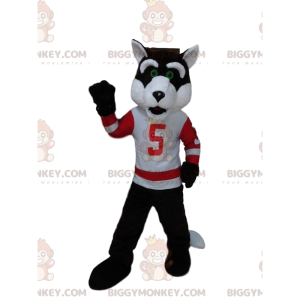 BIGGYMONKEY™ maskot kostume af ulv i sportstøj, sporty ulv