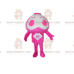 Στολή μασκότ BIGGYMONKEY™ σε ροζ και λευκό χαρακτήρα, στολή