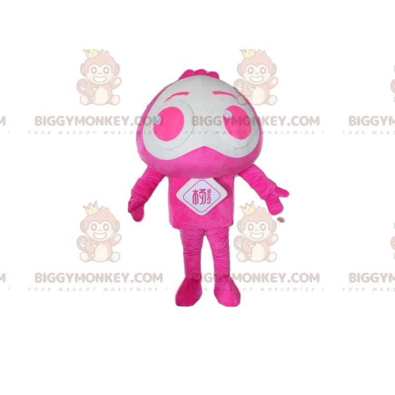 BIGGYMONKEY™ costume mascotte personaggio rosa e bianco