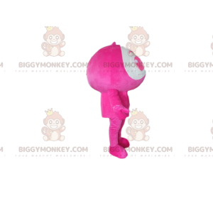 BIGGYMONKEY™ mascot costume pink and white character, alien